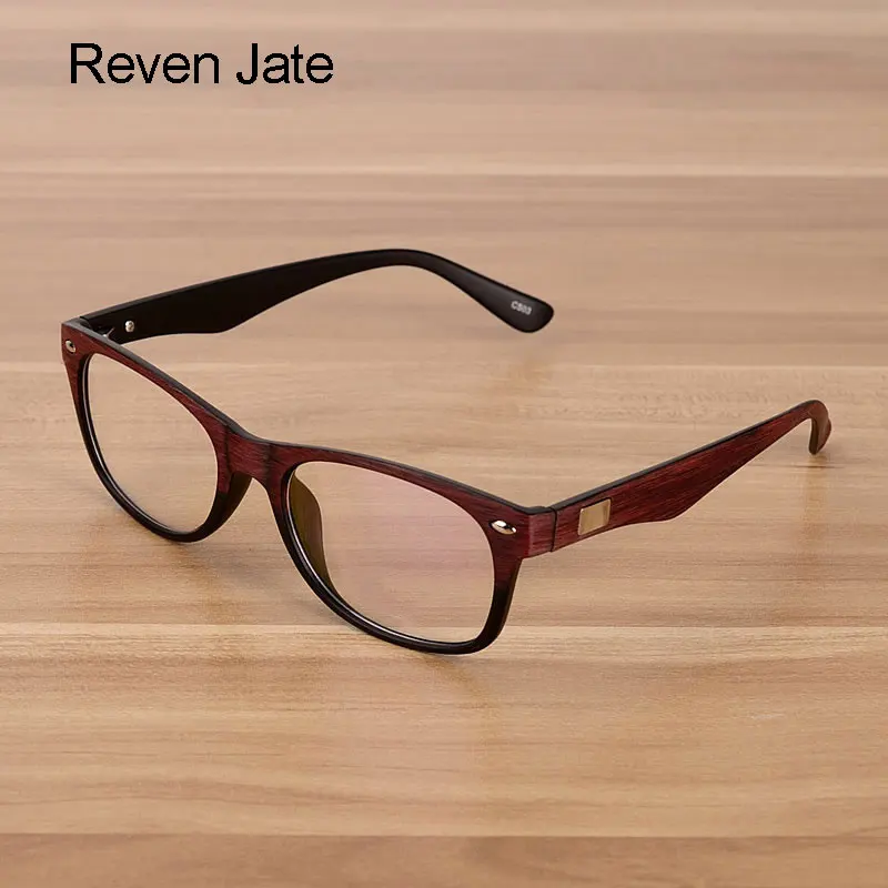 

Reven Jate Men and Women Unisex Wooden Pattern Fashion Optical Spectacles Eyeglasses High Quality Glasses Frame Optical Eyewear