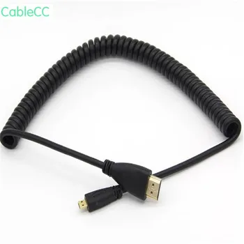 

Micro HDMI to HDMI 1.4 HD Cable Video Cable Retractable Cable Spring Cable Monitor Projector Digital Camera Mobile Computer