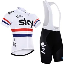 2016 sky cycling jersey team flour cycling clothing quick dry cycling bibs set with gel pad cycling wear free shipping