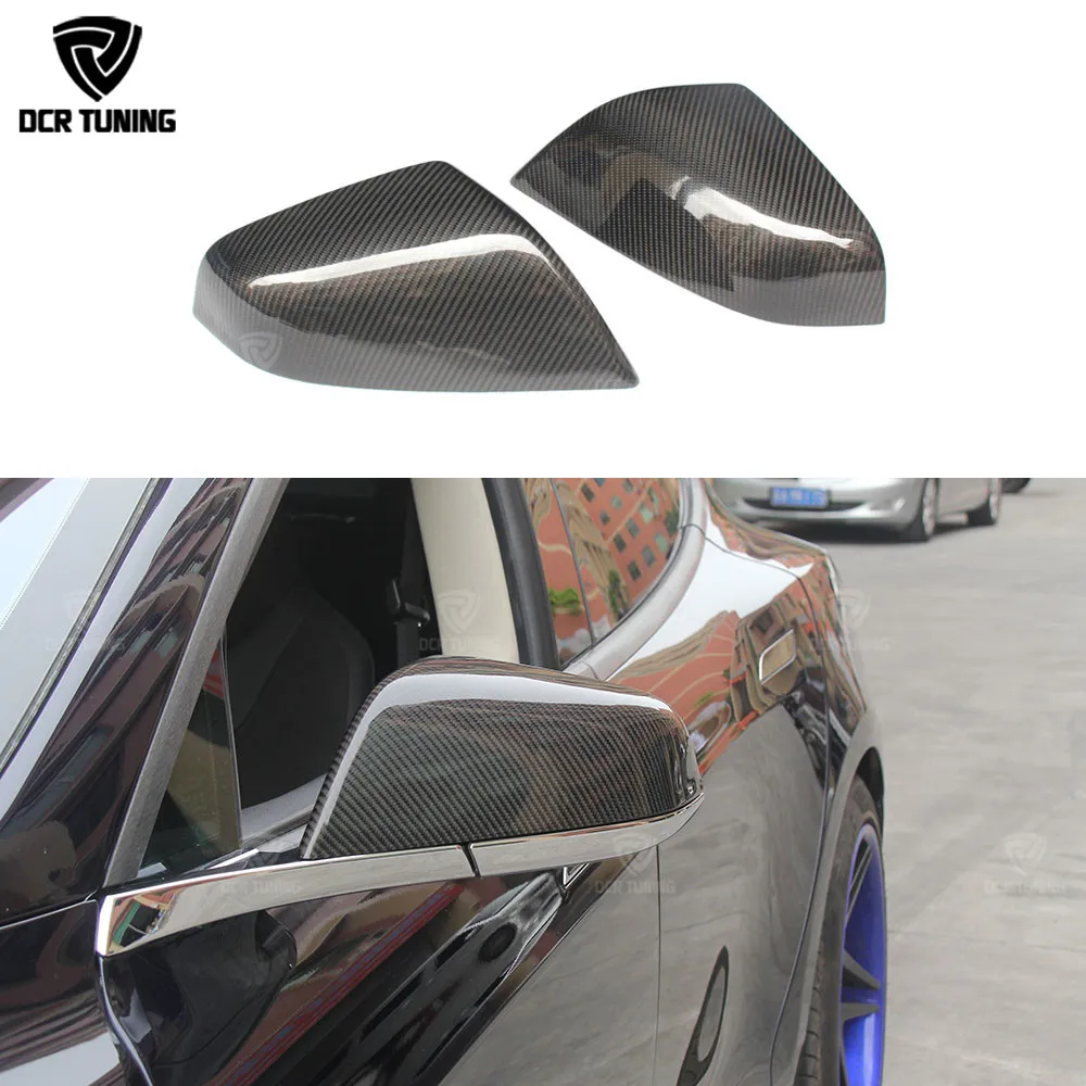 

Carbon fiber mirror cover For Tesla model S 60 70 P85 P90D 4 door sedan rear view mirror cover gloss & matt black 2014 - 2016