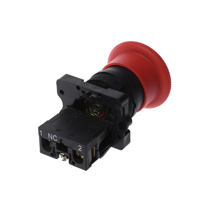 

22mm NC N/C Red Mushroom Emergency Stop Push Button Switch 600V 10A