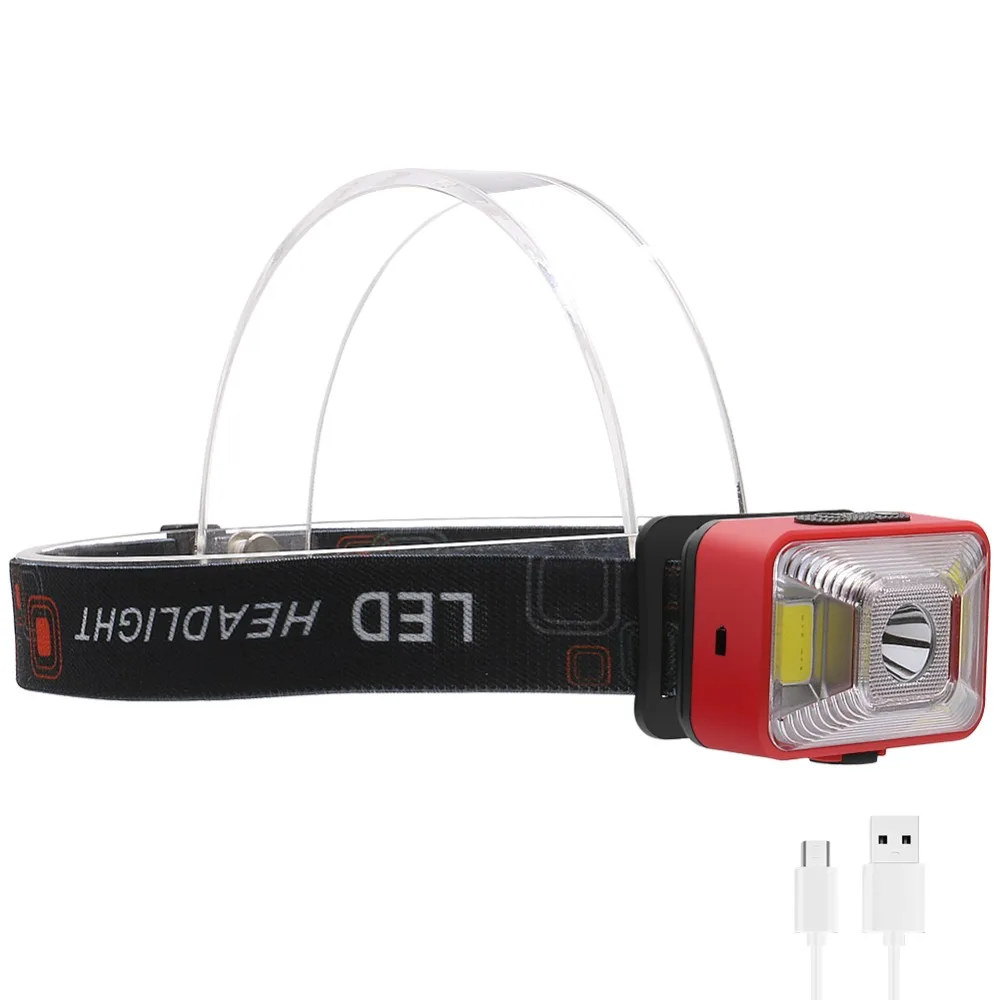 buy PANYUE 10PCS XPE+COB USB Rechargeable Headlamp Headlight Head Flashlight Torch Bike Light with Charging Cable amp;Bike Light Holder