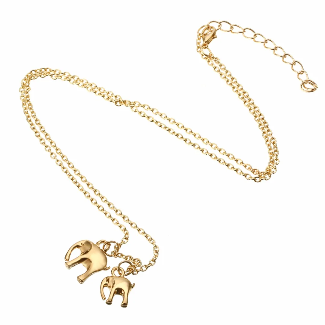 Cute Elephant Pendant & Necklaces Charming Chain Necklace Vintage Animal Choker Necklace Fashion Jewelry Gift Shellhard