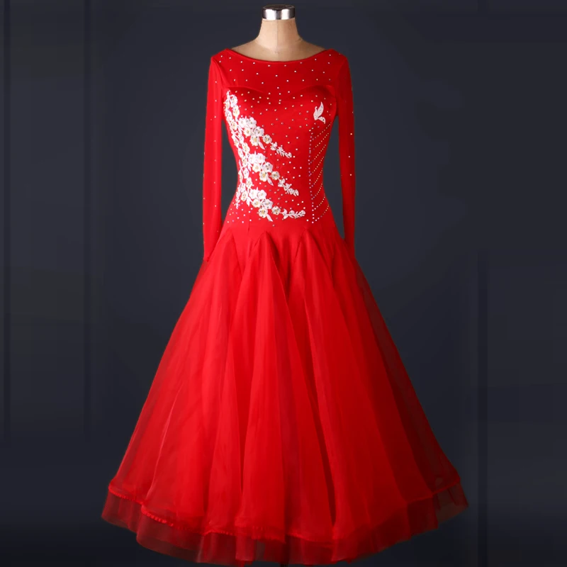 Костюм распродажа бальных танцев юбки новейший дизайн Женщины Современное Танго Вальс платье/стандартное соревновательное платье M019 - Цвет: see chart