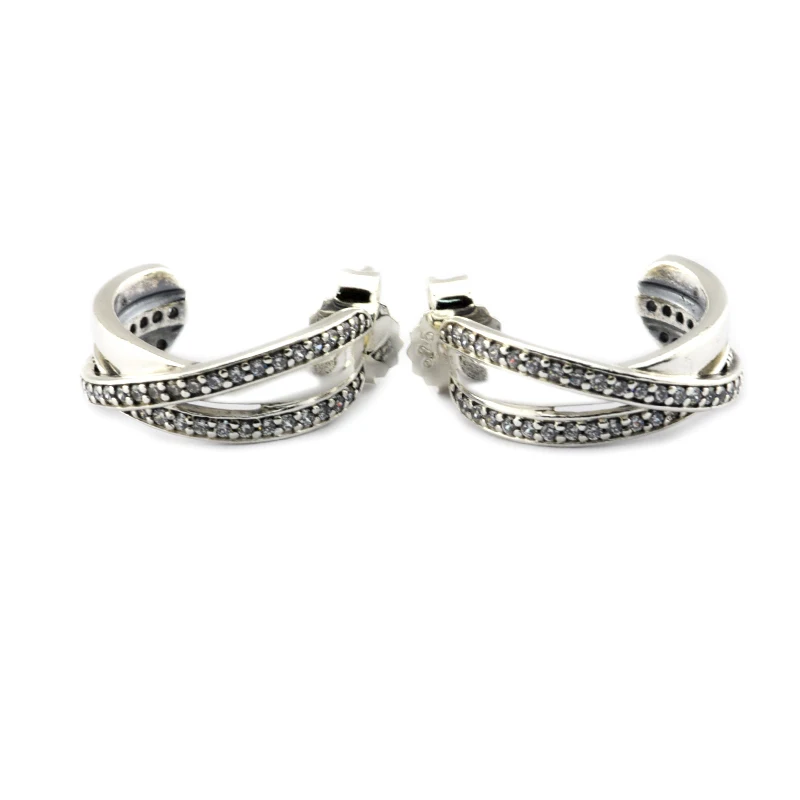 

Pandulaso Entwined Hoop Earrings Sterling Silver Jewelry Hoop Earrings For Woman Wedding Fashion Silver 925 Jewelry