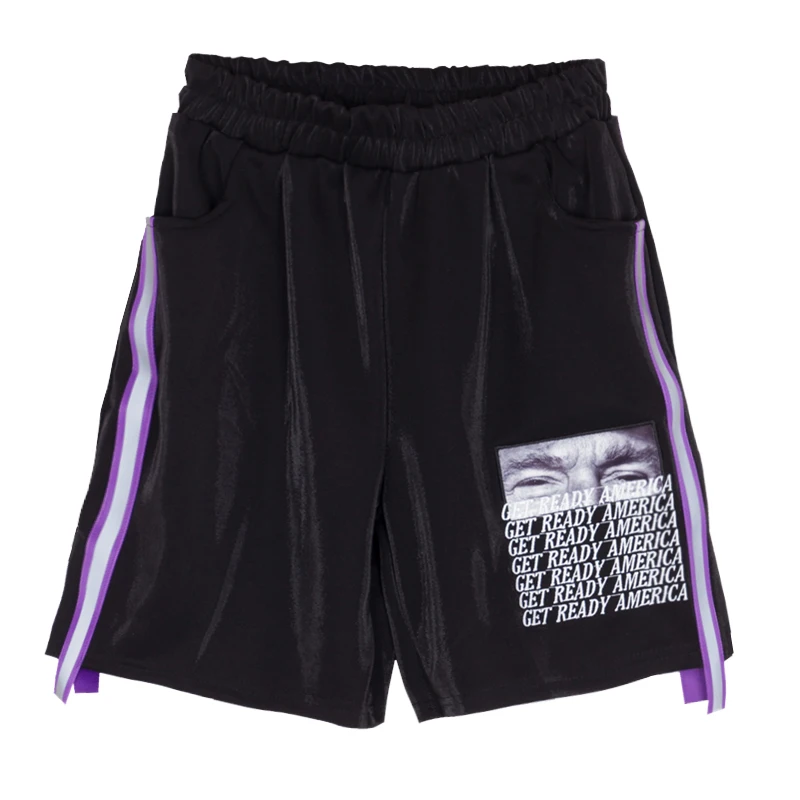 Original Negro Hop Bf Pantalones Calle Suelta rojo Marca Cara Cara Casuales Brillante púrpura Personalidad Letras Hip Bordado rHrwq16