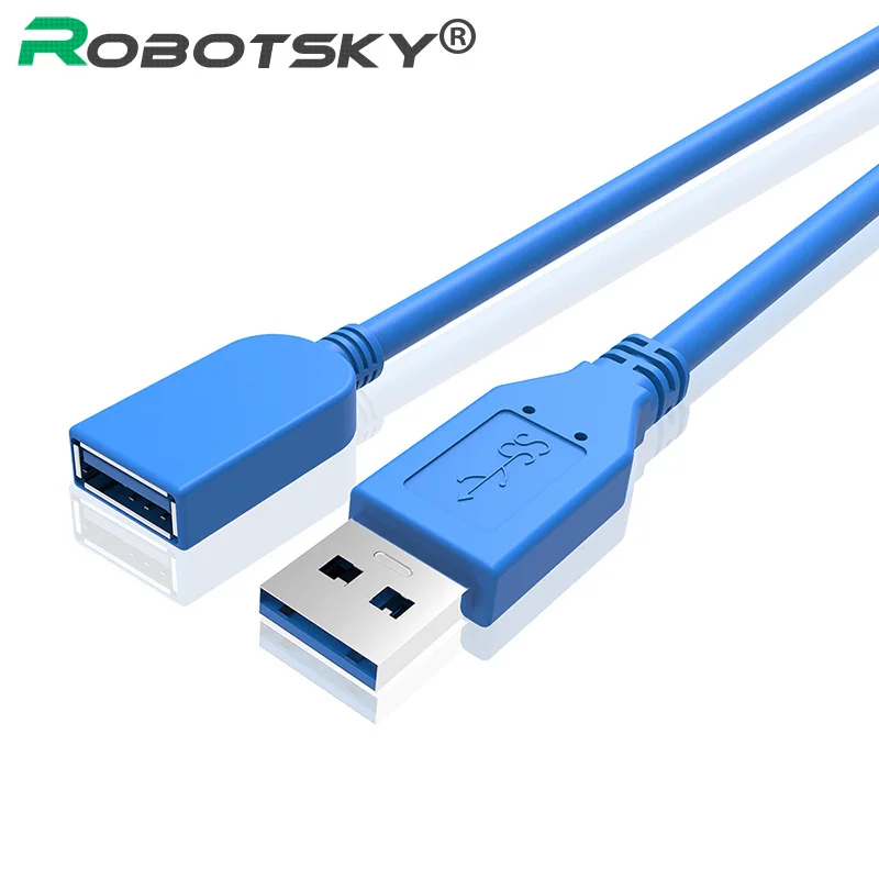 Синий цвет 0,3 м супер скорость USB3.0 удлинитель, a-штекер к a-гнезду удлинитель Кабель для передачи данных для U диск беспроводной Lan принтер