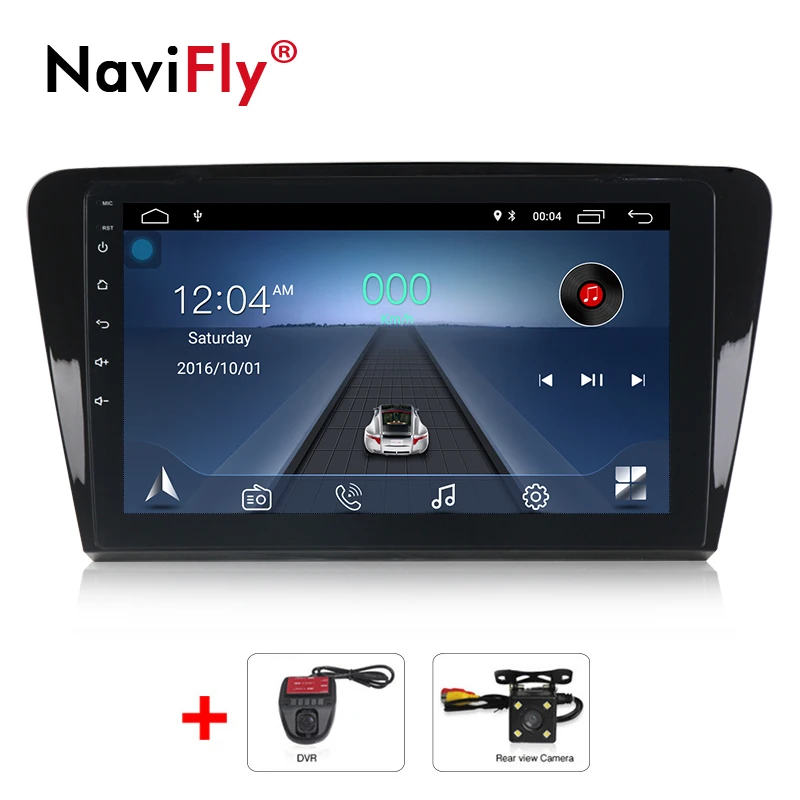 Top NaviFly Auto stereo player Android 8.1 Car GPS Radio for Skoda Octavia A7 2013 2014 2015 2016 with Navigation multimedia WIFI BT 0