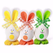 3PCs New Cute Bunny Shaped Easter Eggs Hanging Gift Kindergarten Decor Child 3 Styke Events Party Gadgets Assortment Ornament