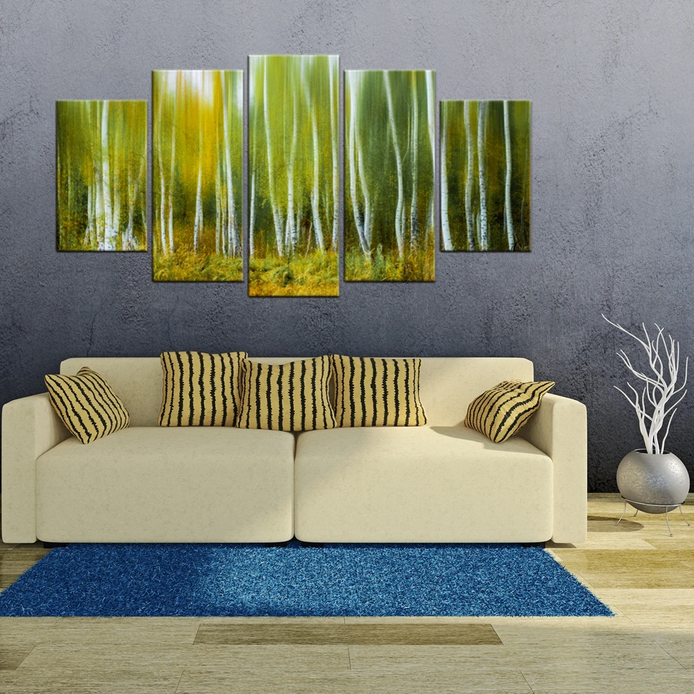 

Unframed Large HD Modern Picture Strong Green Tree Oil Painting On The Wall Art Canvas Pictures For Living Room Decor