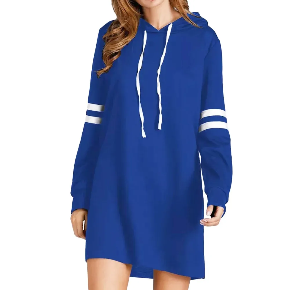 MISSOMO одежда для женщин длинный рукав платье с капюшоном длинный свитер джемпер пуловер толстовки женские спортивные повседневные толстовки - Цвет: BU