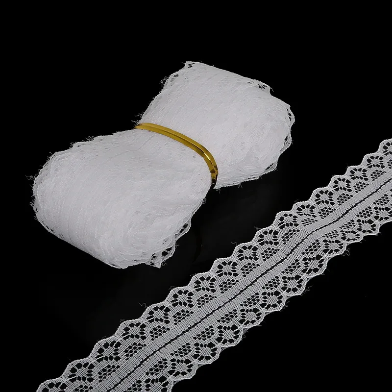 28 мм 5 ярдов/лот кружевная лента DIY вышитая Сетка кружевная отделка Ткань для шитья свадьбы дня рождения декоративные аксессуары для вечеринок - Цвет: White