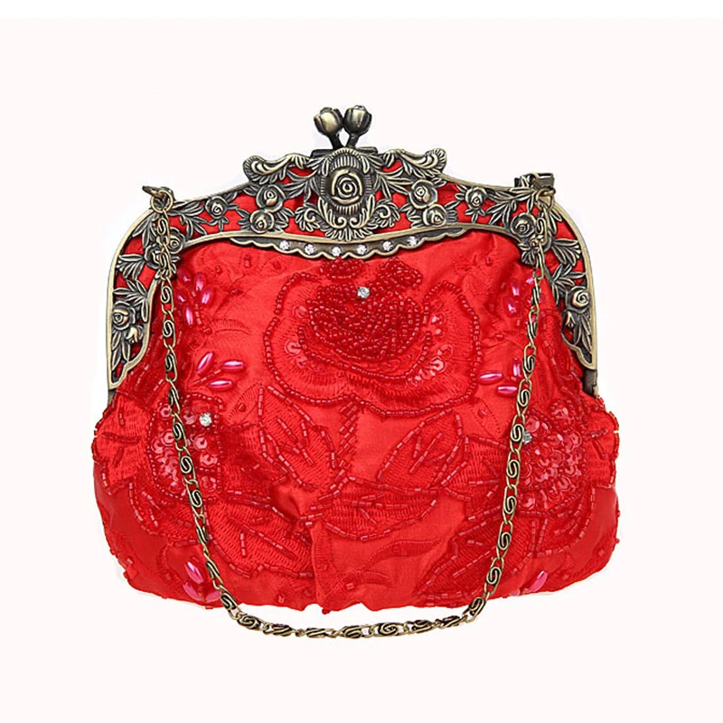 2019 New Vintage Beaded Evening Bag Embroidered Bag Diamond Sequined Clutch Hand Bag Bride Bag Free Shipping 2019 New Vintage Beaded Evening Bag Embroidered Bag Diamond Sequined Clutch Hand Bag Bride Bag Free Shipping
