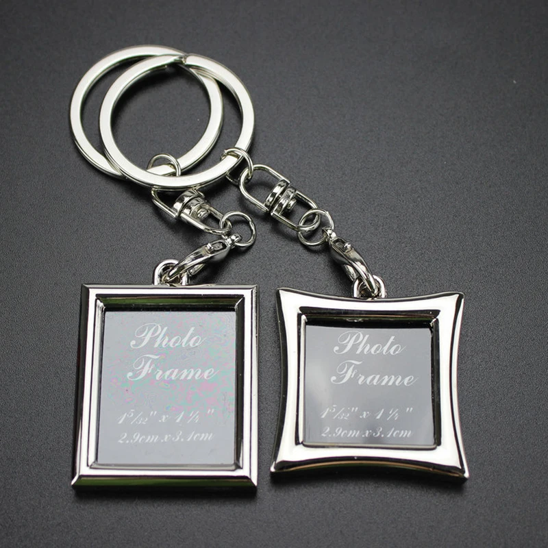 

Keychain Creative Photo Geometry Frame Lovers Key Chain Personality Lover's Car Cellphone Key Rings Love Souvenir Pendants Gift