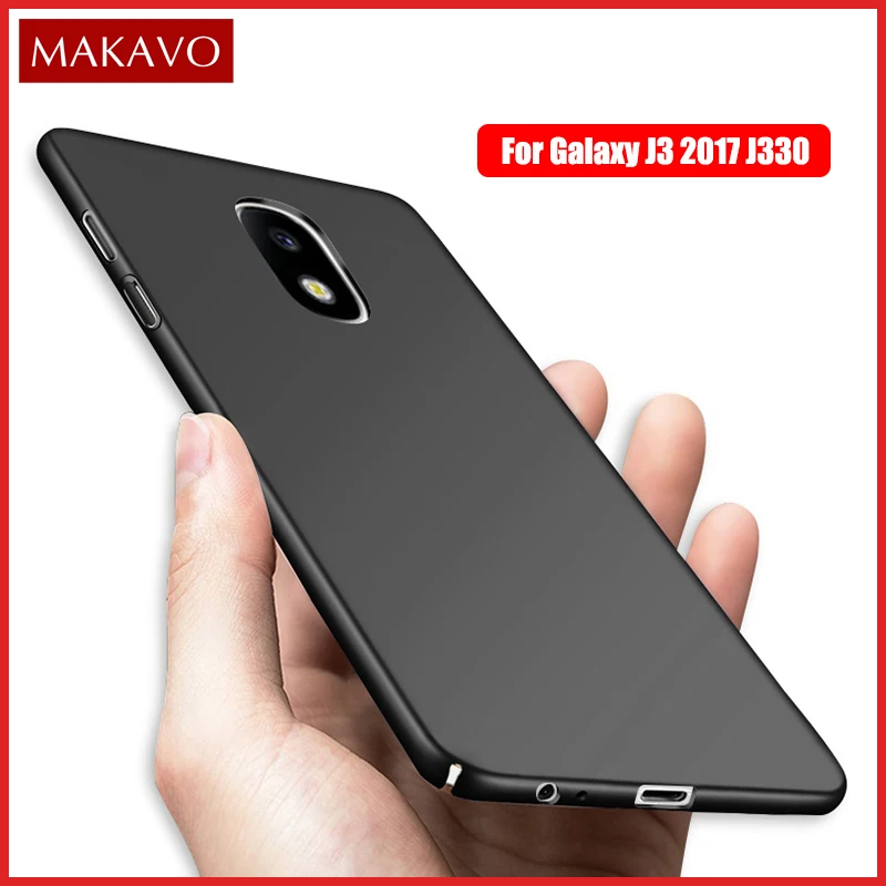 Чехол MAKAVO для Samsung Galaxy J3 2017 жесткая матовая задняя крышка 360 защитные тонкие чехлы