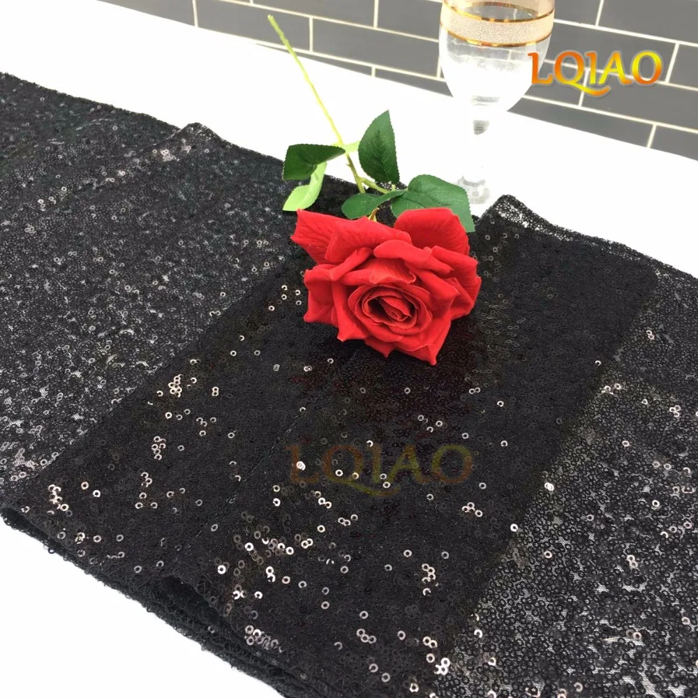 Black Sequin Table Runner-005