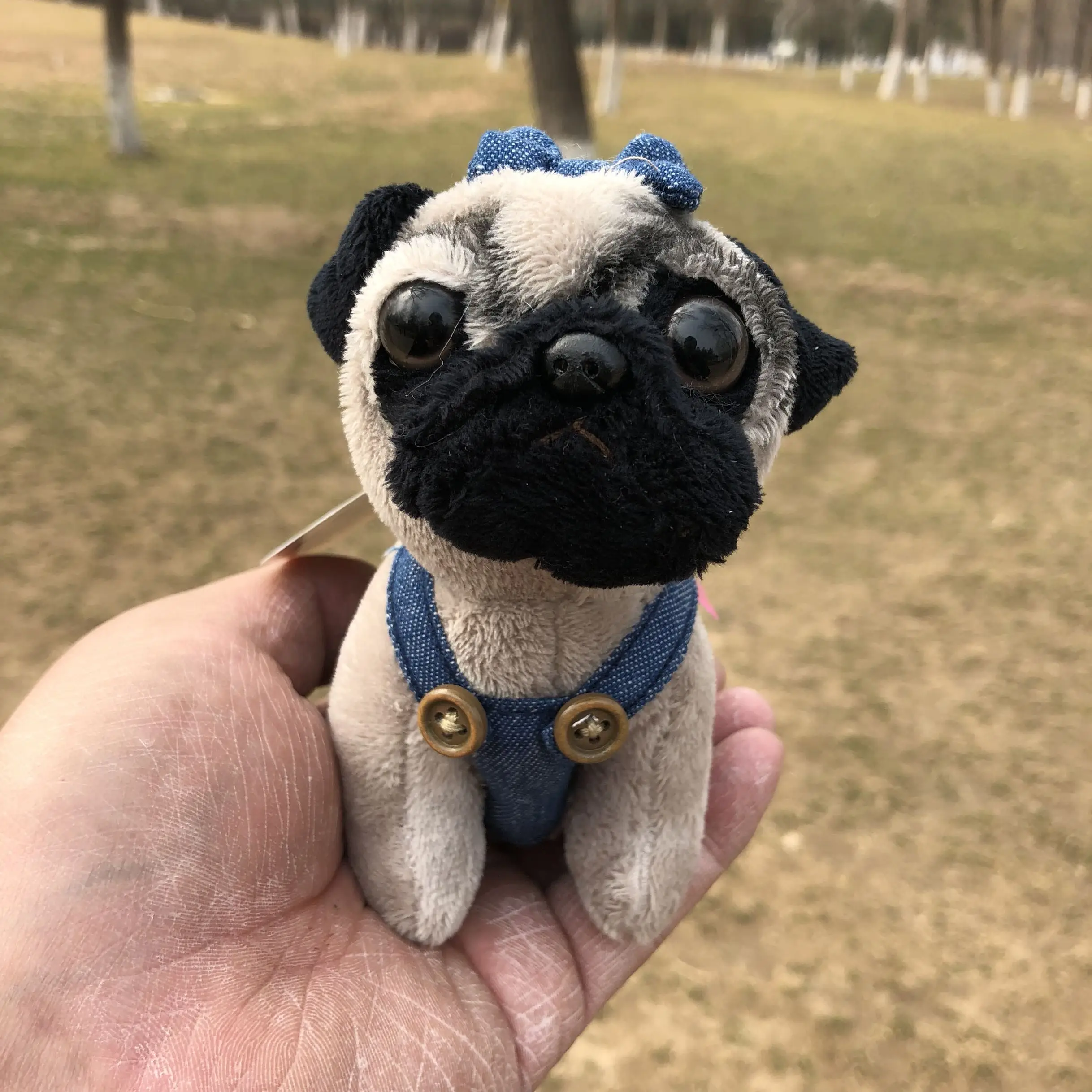 Милые подтяжки из джинсовой ткани Shar Pei Pug плюшевая игрушка Рождественские