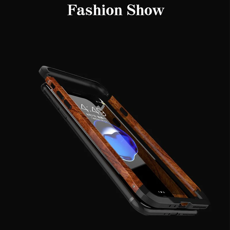 Для iPhone 6 6S Plus чехол Роскошный аксессуар алюминиевая металлическая рамка+ натуральная древесина Броня защитный противоударный задний Чехол для телефона чехол