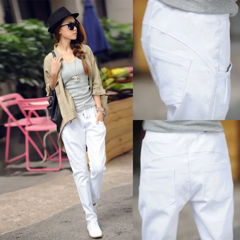 2018 Four Seasons new women loose harem jeans Korean version was thin stretch elastic waist casual radish pants 2018 Four Seasons new women loose harem jeans Korean version was thin stretch elastic waist casual radish pants