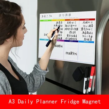 

A3 30*40cm Magnetic Calendar Fridge Magnets Dry Erase Board To-Do List Weekly Daily Planner Organizer with pen Erase