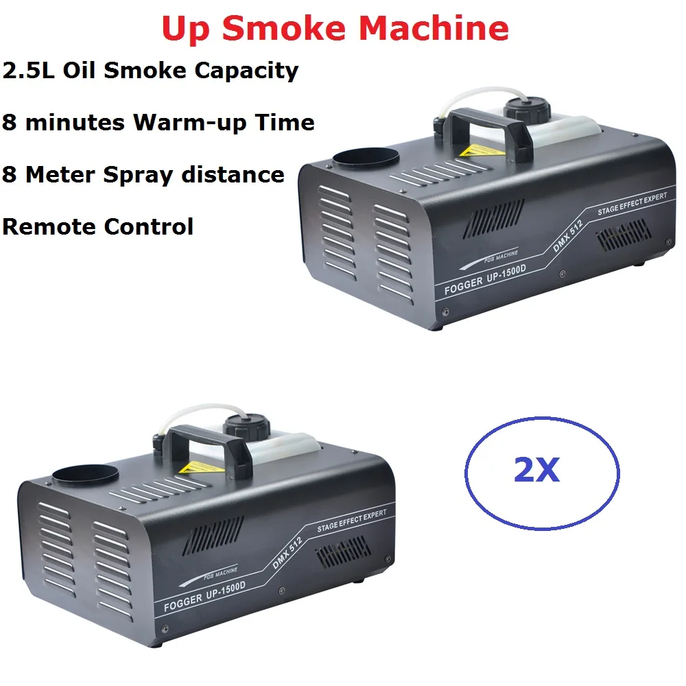 2 упаковки новинка 1500 Вт дымовая машина DMX512 противотуманная Pyro вертикальная для
