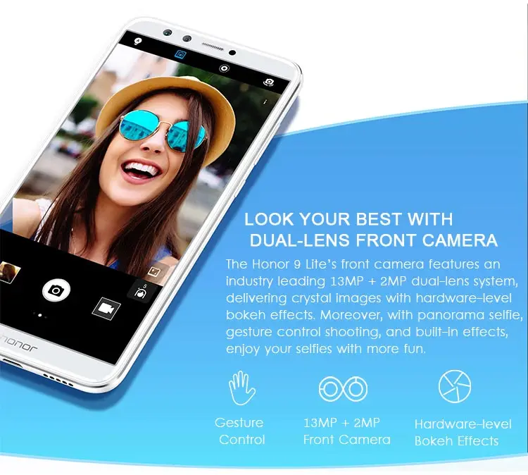 HUAWEI HONOR 9 LITE 3GB RAM 32GB ROM Hisilicon Kirin 659 2.36GHz Octa Core 5.65 Inch FHD+ Full Screen Quad Camera Android 8.0 4G LTE Smartphone