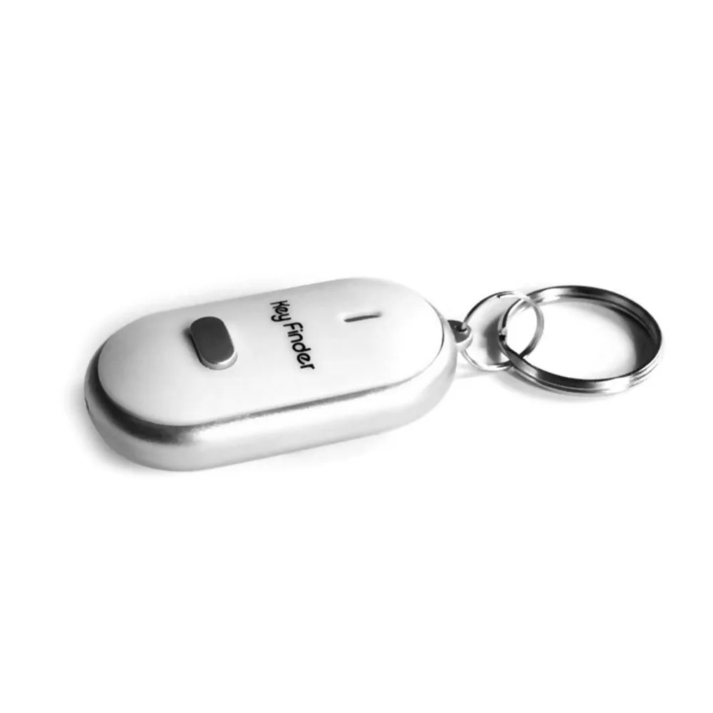 LED Whistle Key Finder Flashing Beeping Sound Control Alarm Anti-Lost Keyfinder Locator Tracker with Keyring 4 Colors For Choice