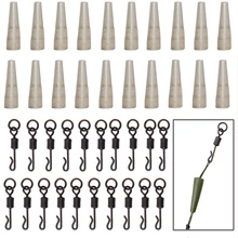 40 шт. шпильки для ловли карпа, хвостовые резиновые трубки, матовые Вертлюги для быстрой смены с твердым кольцом для ловли карпа, аксессуары для рыбалки