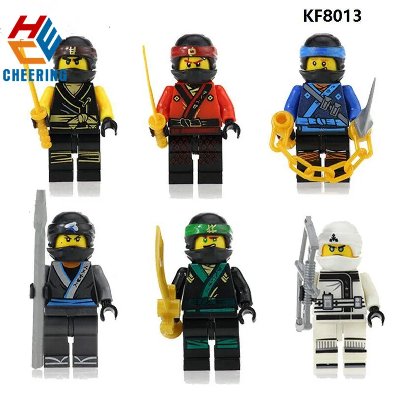 

Wholesales Building Blocks Super Heroes Plastic Movie Cole Zane Kai Jay Lloyd Pythor NYA Toys For Children KF8013