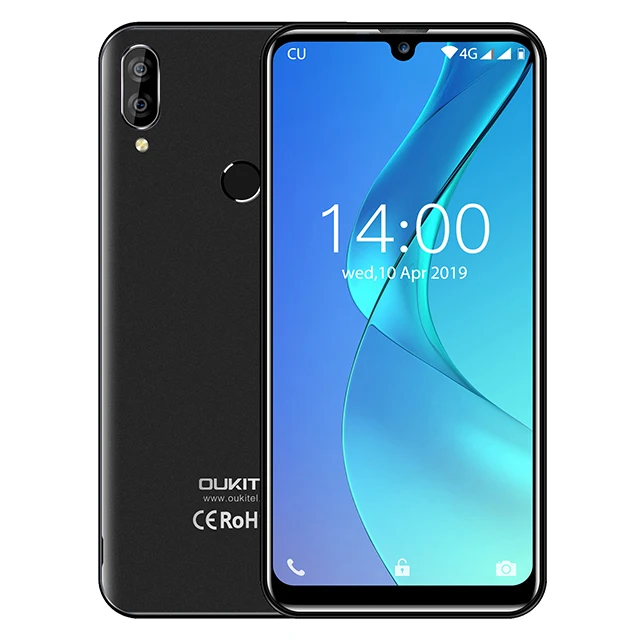 Смартфон OUKITEL C16 PRO 5,71 ''HD+ Android 9,0 Pie, 3 ГБ ОЗУ, 32 Гб ПЗУ, четырехъядерный процессор MT6761P, 2600 мАч, мобильный телефон с функцией распознавания лица, 4G LTE - Цвет: BLACK