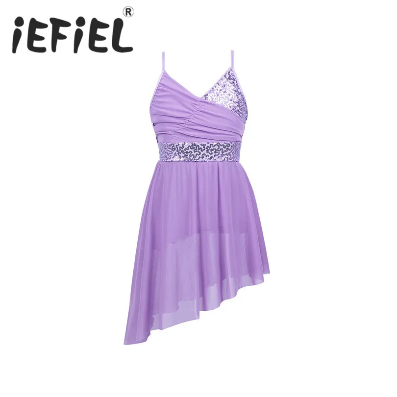 

iEFiEL Sequins Teenage Kids Girls Dancing Ballet Dress Girls Tulle Tutu Ballet Dancewear Leotard Ballerina Fairy Party Costumes