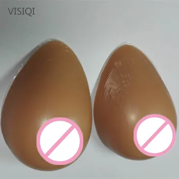 

1200g/pair D C Cup Suntan/Nude False breast Artificial Breasts Silicone Breast Forms Fake boobs realistic silicone breast forms
