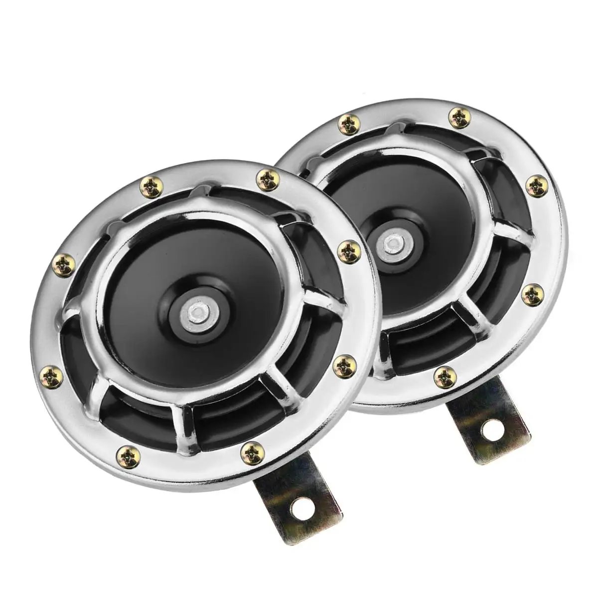 3 предмета в комплекте 12V 110db громкий компактный крепление на вентиляционную решетку Электрический тон Blast тон Hella рог для автомобилей мотоциклов для грузовика с реле - Цвет: Серебристый