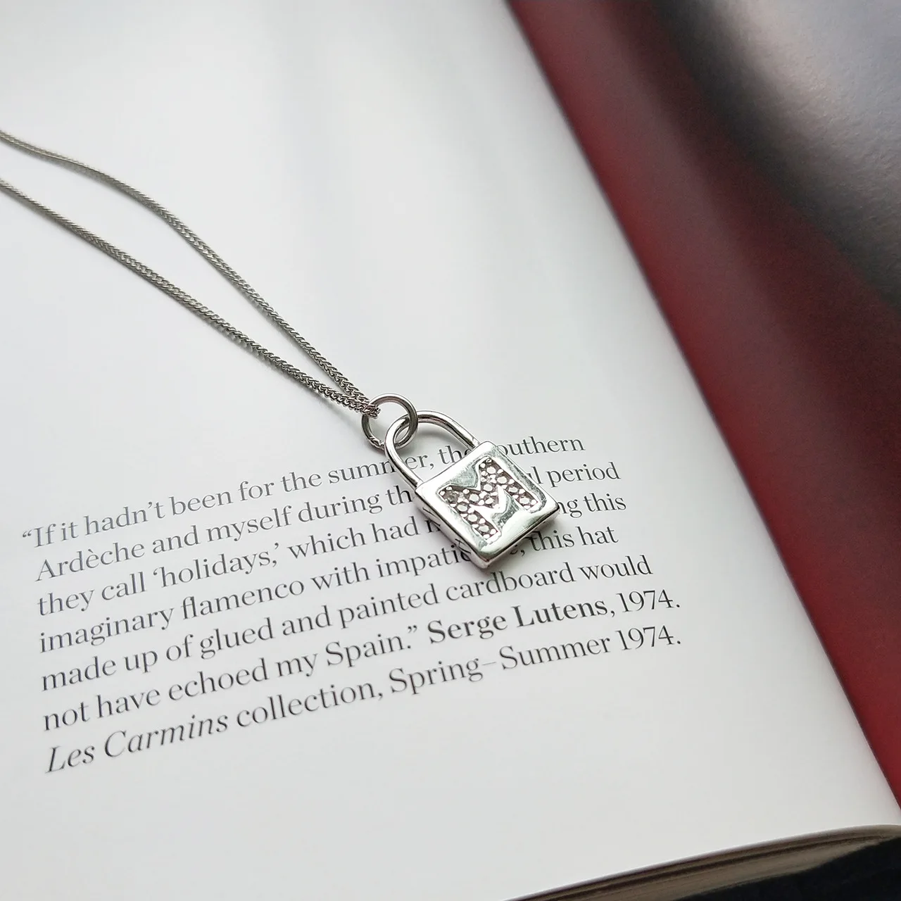 

Mini Letter M CZ Lock 925 Sterling Silver Adjustable Necklace