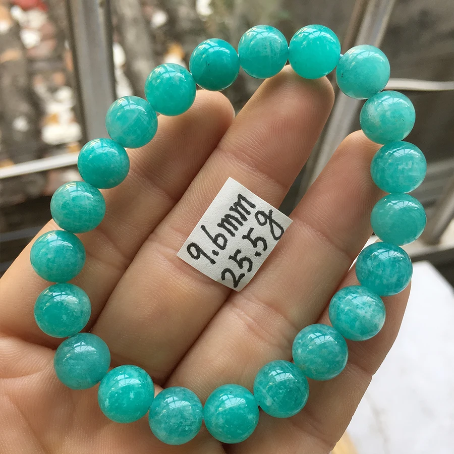 

9mm Fashion Natural Mozambique Amazonite Bracelet Gemstone Crystal 8mm 9mm 10mm Round Bead Bracelets For Women AAA Drop Shipping