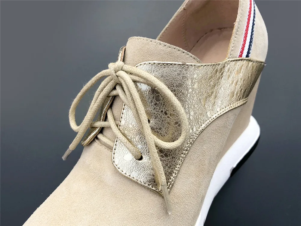 DORATASIA New Luxury Kid Suede Pointed Toe Flat Platform Shoes Woman Casual Comfortable Autumn Spring Flats Female Shoes