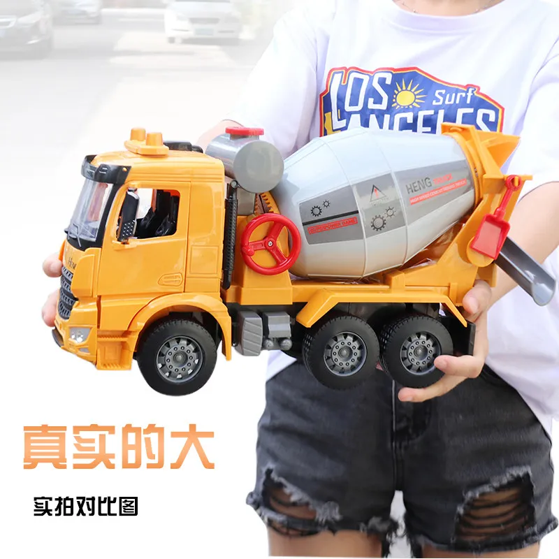 Kopen Grote Maat simulatie cement truck mixer speelgoed voertuig model inertie beton techniek tanker dump truck kinderen jongen gift