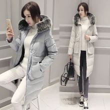 Новое зимнее плотное теплое пальто, куртка, модная черная тонкая белая куртка-пуховик на утином пуху и длинное пальто на коленях