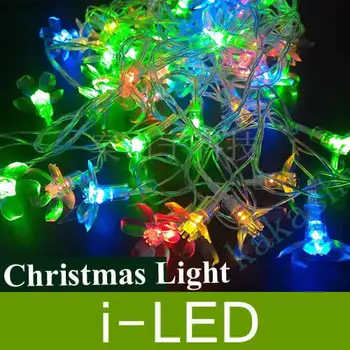 

Free Shipping! 110~220V sakura Flower Led String colorful changable Christmas Lights 5m 50ledsfor Holiday/Party/Home Decoration