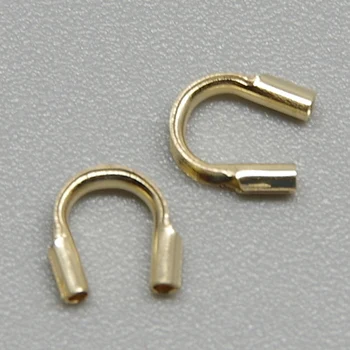 

Gold filled U-shaped thread guard K color Gold clasp for making DIY Jewelry accessories 4mm 10pcs
