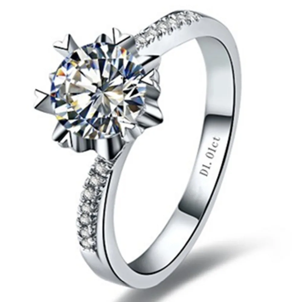 Elegante Fiocco Di Neve Au750 Ring Pass Tester 2Ct Lab Sviluppato D Vvs1 Moissanite Diamond Ring G18K Anniversary Jewelry