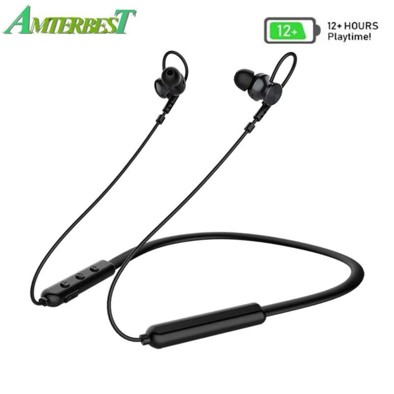 

AMTERBEST Bluetooth 5.0 Headphones Wireless Earbuds Sport Magnetic In-Ear Earphones with Mic Playback Neckband Stereo Headset