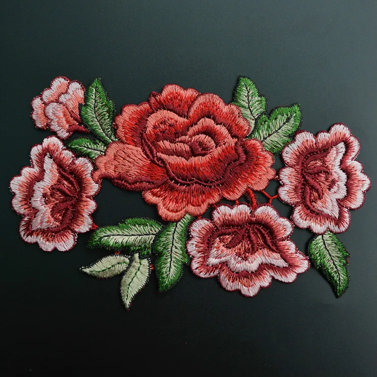 1pcs rose flowers vine sew on patches for clothing embroidered patches