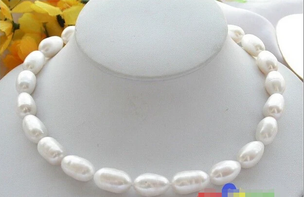 

HOT## Wholesale > HUGE 17" 17MM WHITE RICE FRESHWATER CULTURED PEARL NECKLACE