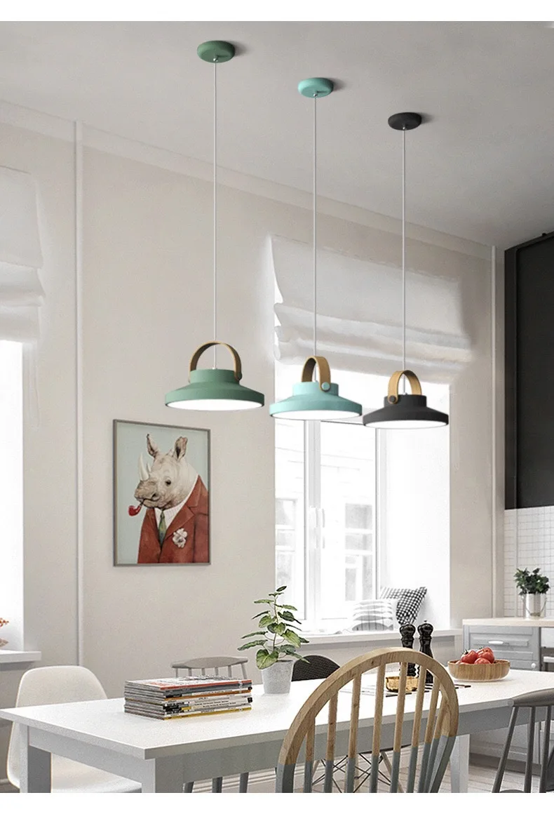 Современный светодиодный подвесной светильник Скандинавское железное дерево подвесная Светодиодная лампа для столовой спальни кухни