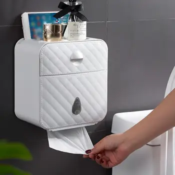 

Punch-free Roll Paper Tube Multi-function Bathroom Toilet Paper Holder Place Mobile Phone Toilet Paper Dispenser Tissue Box New