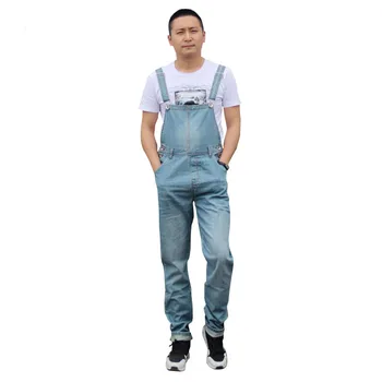 

Men's Plus Size S-5XL Overalls Large Size Huge Denim Bib Pants Fashion Pocket Jumpsuits Male Free Shipping