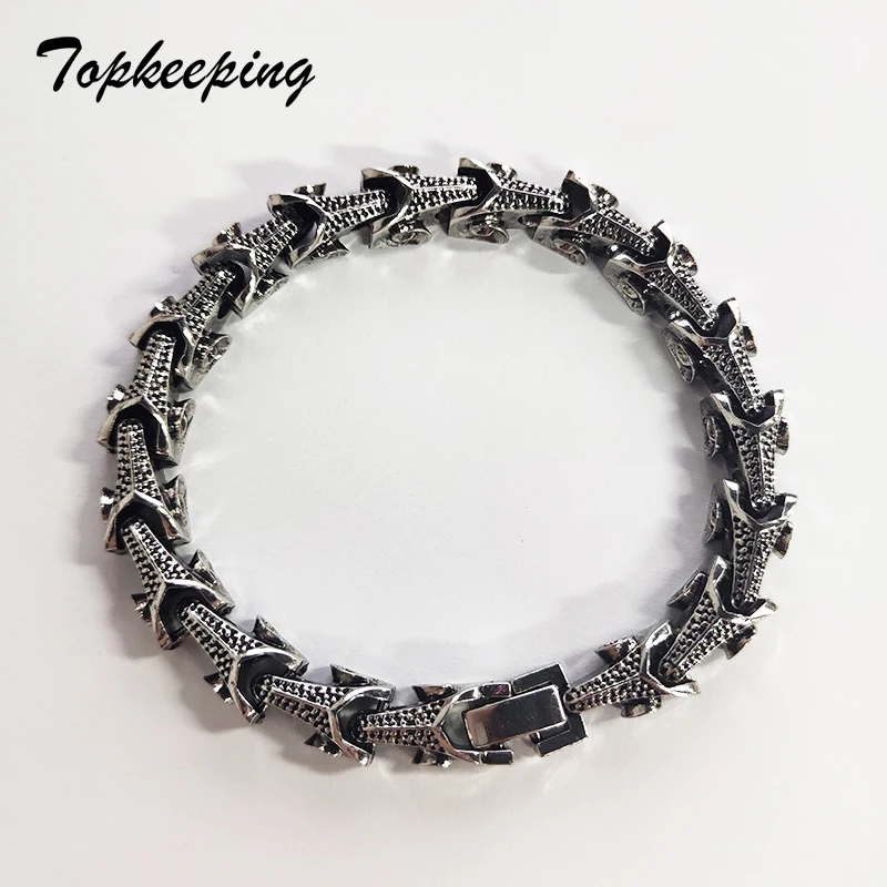 

Gifts Sale Cool Stainless Steel Dragon Grain Male Bracelets For Man Punk Rock Keel Mens Bracelets & Bangles 2018 Jewelry Armband