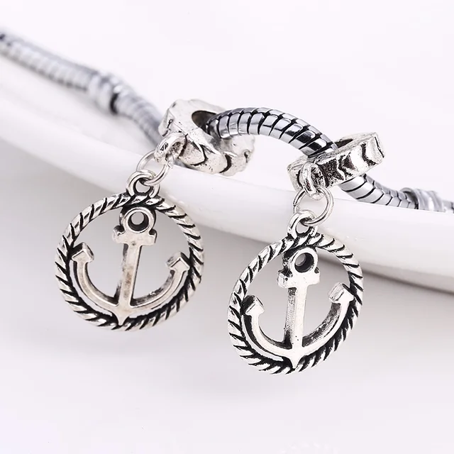 Vintage Metal Nautical Anchor Charms Fit Pandora Antique Silver Diy Vintage Metal Nautical Anchor Charms Fit Pandora Antique Silver Diy Zinc Alloy Beads For