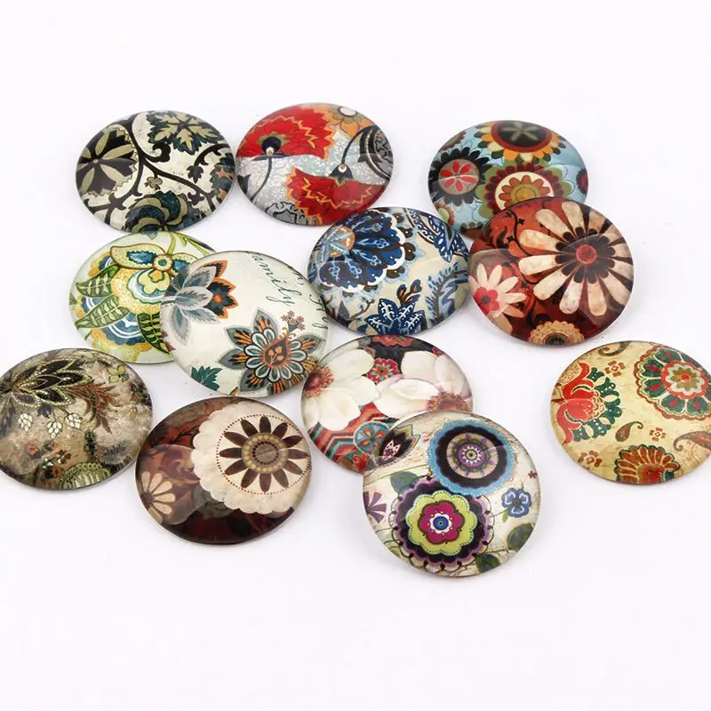 Glass Cabochon 10/12/16/18/20/25mm Mixed Round Photo Cameo Cabochon